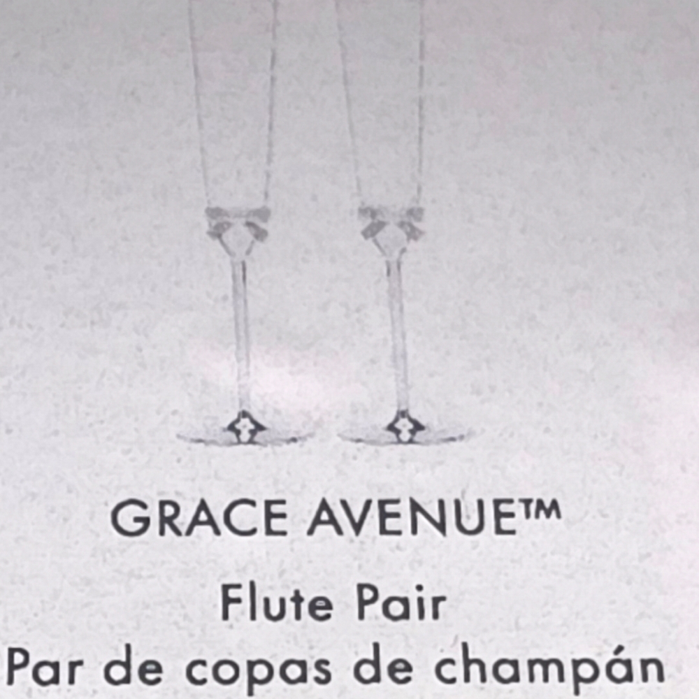 kate Spade Grace AVENUE Silver Champagne Flutes - Picture 2 of 4